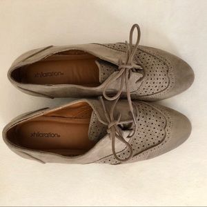 Tan tie loafers- never worn